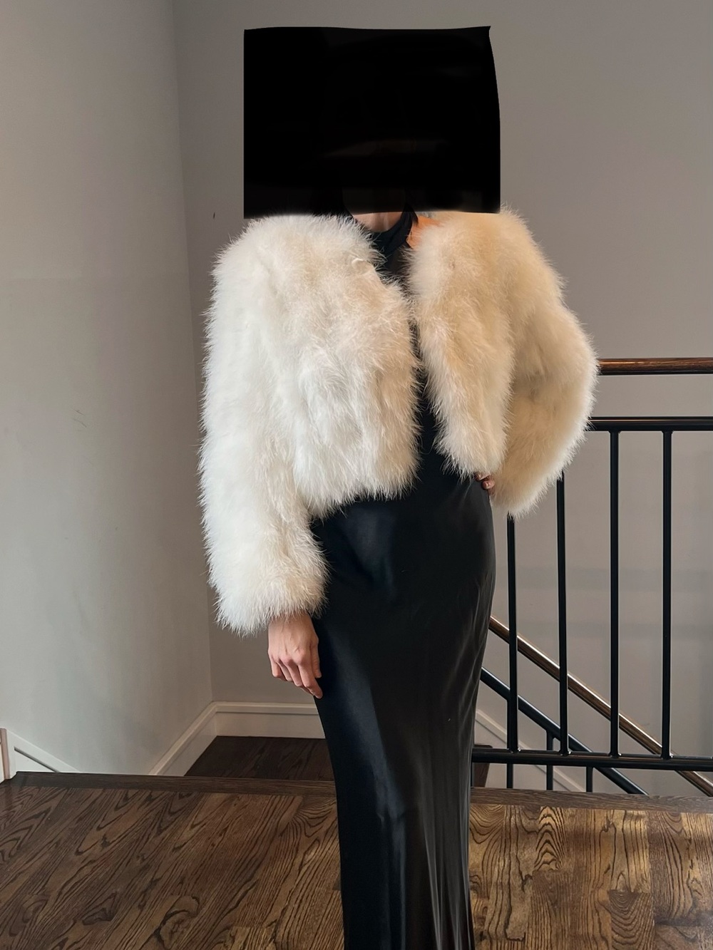 Vintage Jeffrey & Dara White Feather Bolero Jacket